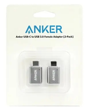 耀您館★美國Anker USB-C to USB 3.0轉接頭即Type-C轉USB轉接器B87310A1(2入)適Apple蘋果Mac電腦iPad平板Macbook筆電