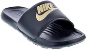 [Nike] Men's Victori One Slide, Black/Metallic Gold-Black, Size 9