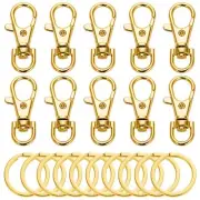 20pcs Swivel Clasps Lanyard Snap Hook with Key Ring Clip Lanyard Metal Lobste...