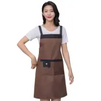 在飛比找momo購物網優惠-【愛家樂】日韓風格俐落剪裁設計防水防油抗污PVC圍裙 廚房烹