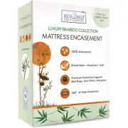 Bamboo Zippered Mattress Encasement Bed Bug Water Dust Mite Proof Hypoallergenic
