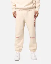 [DANIEL PATRICK] Daniel Patrick Surplus Logo Sweatpants Cream/maroon - Size L L Cream/Maroon