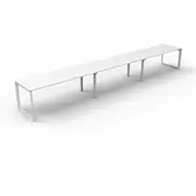 RAPIDLINE DELUXE LOOP LEG WORKSTATION Single Sided No Screen 3 Person W5400 x D750 x H730mm Natural White/White