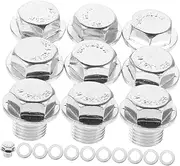 JUMPLAWN 1 Set Oil Drain Plug Gasket: Oil Drain Plug Replacement Engine Pan Bolt For Various Car Models Gaskets Replace For Preventing Leaks
