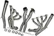 Shuogoufeng Store High Flow Exhaust Headers Manifolds & X Pipe For 05-13 Compatible With Chevy Compatible With Corvette C6 LS2 LS3 Quality Stainless Steel Car Exhaust Modificatio
