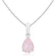 Pear-Shaped Rose Quartz Solitaire Pendant