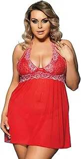 [UIVHLW] Women Nightwear Large Size Sexy Lingerie Lace Temptation Suspender Nightdress