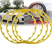 Vehicle Rim Protectors, Wheel Decorations(16/17/18/19/20in), Protection Circle×4(nylon Fiber), Rugged/scratch Resistant, for All Models/easy to Install,18inch,Yellow