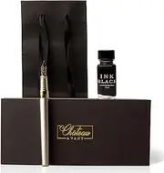 Luxury Fountain Pen Gift Set - Fine Nib with Black Ink Included - Refillable - Gifts for Him or Her - Grey