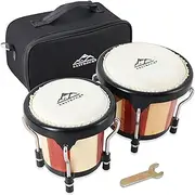 EastRock Bongo Drum 4” and 5” Set for Adults Kids Beginners Professionals Tunable Wood and Metal Drum Percussion Instruments with Bag and Tuning Wrench