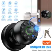 Keyless Entry Door Lock 100Code Smart Deadbolt App Anti-Peeping Password+Handle