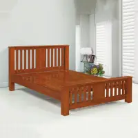 在飛比找momo購物網優惠-【MUNA 家居】509型柚木色6尺雙人床(床台 床架 雙人