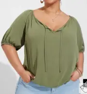 TORRID BLOUSE TOP SHIRT PEASANT TOP BLOUSE 5 5X 5XL 28 NEW