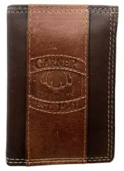 Garner State Park Genuine Leather Branded Bifold Wallet in Brown by Enmon-New