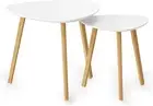 Bamboo Nesting Triangle End Table,Set of 2 Coffee Table Modern Minimalist Side T