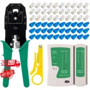 RJ45 Crimp Tool Kit for Ethernet Crimping Set Cut and Strip Network Cable Includ