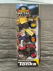 Tonka Monster Metal Movers Front Loader Fire Truck Cement Mixer