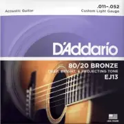 D'Addario EJ13 Acoustic Guitar Strings 80/20 Bronze 11-52 Custom Light