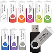 Custom USB Flash Drive, Bulk Personalized Swivel USB 2.0 Memory Sticks Thumb Drives, Ideal for Corporate Gifts, Promotional Giveaways, Photography & Music Studios and Non-Profits (16 GB,50 PCS)