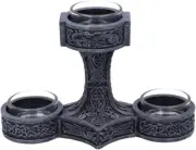 Nemesis Now Thors Hammer Tea Light Holder 18.5cm, Silver