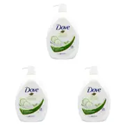 3x Dove 1000ml Body Wash Moisturising Liquid Bath Soap Cucumber/Green Tea Scent