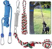 HOPET Dog Outdoor Bungee Solo Hanging Toy, Tether Tug of War Toys for Pitbull Small Large Aggressive Chewers Dogs to Exercise, Durable Interactive Tug Toy, Dog Rope Toys