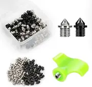 Nuolifee 3.2mm 1/8 Inch Track Spikes, 100 Pieces Hard Steel Spikes for Track Shoes, Track and Cross Country Spikes with Spike Wrench, Replacement Spikes for Sprint Sports Short Running Shoes
