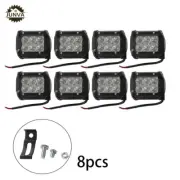 New 8x 4 inch Work Lights Spot Flood LED Light Bar Reverse 4WD 12V 24V