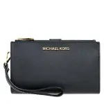 MICHAEL KORS 多功能長夾 十字紋防刮真皮 長夾 手機包 皮夾 手拿包 M62761 黑色MK(現貨)▶指定OUTLET商品5折起☆現貨【送禮首選★APP下單點數4倍送】