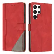 Clasp Case with Flip Wallet Stand Function Cover for Samsung S22 Ultra - Red