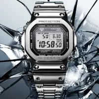 在飛比找momo購物網優惠-【CASIO 卡西歐】G-SHOCK 全金屬 太陽能 電波藍