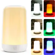 Frideko RGB Touch Bedside Lamp for Nightstand, Portable Rechargeable Cordless Ni