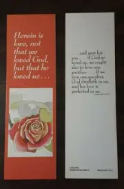 "HEREIN IS LOVE..." BOOKMARK WITH SCRIPTURE - Lot of 5