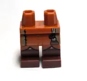 Lego - Minifigure Legs - Dark Orange, Brown Boots, Belt Pouch Bag