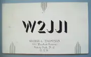 VINTAGE QSL RADIO POSTCARD W2JJI ASHBURY PARK, NJ