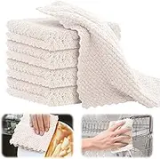 GHKLNY Cleaning Rags Wash Cloths-10 x 10 inches - 5 Pack Premium Coral Velvet Dish Cloths for Washing Dishes- Absorbent - Quick Drying Dish Towels for Kitchen (White)