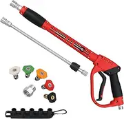 CHAVOR Pressure Washer Gun with Extension Replacement Wand, Power Washer Gun, M22 Fitting, 5 Nozzle Tips, 5000 PSI, 47 Inch