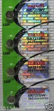 4 Maxell 1.55V Button Cell Battery SR721SW