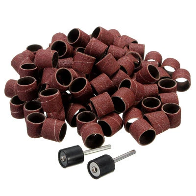 50pc 1/2" Sanding Drum Set Rotary Tool with 2 pc Mandrel Bands Sleeves Kit