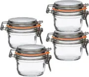 Dishwasher Safe Airtight Glass Jars | Set of 4 Elegant Spice Storage Containers