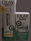 OLAY Sensitive Mineral Sunscreen SPF 30 1.7 oz & Sensitive Skin Moisturizer .5 o