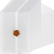 Droutti 200 Pcs Pre-Folded Vellum Jackets for 5x7 Invitations White Translucent Arts and Crafts Vellum Paper Wedding Invitations Folded Vellum Paper Wraps for DIY Photos Postcards Scrapbook Envelopes