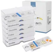 Weekly Pill Organizer 7 Day AM/PM – 4 Compartments per Day, Arthritis Friendl...