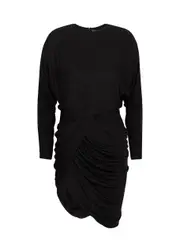 Saint Laurent Draped Asymmetric Satin-jersey Mini Dress - Black - 12 12
