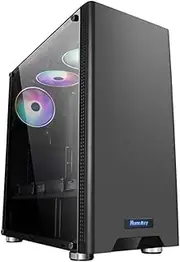 Hu ey GS500C Computer Case Support ATX M-ATX ITX M Board Water Cooling Air Cooling Heat Dissipation with Acrylic Side Plate Black One Size