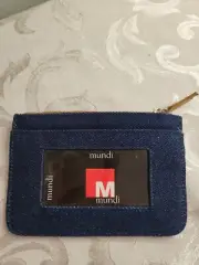 Mundi On The Go Wallet ID holder denim / patchwork suede/ 5" x 3/5"