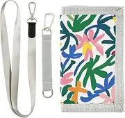 [Yoogain] Flowers Bloom Colorful billfold gifts for young Trendy wallet money clip for men with lanyard, flowers bloom colorful, 1 size, Fashion