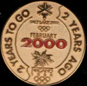 Unique 2002 Salt Lake City 2 Years Ago and to Go Olympic Games Mark Pin