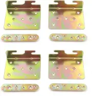 Hardware 4Pcs Universal Bed Rail Brackets - Heavy Duty, 2 Hooks, 3.5"X2.7"/90X68
