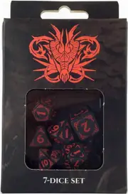 Draco Studios - Dragons of the Red Moon RPG Dice Set - Black/Red
